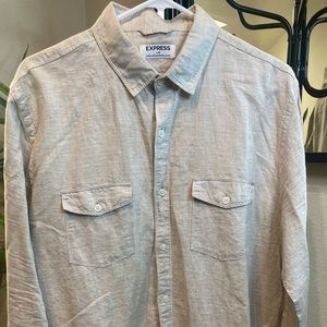 Express cream button down shirt